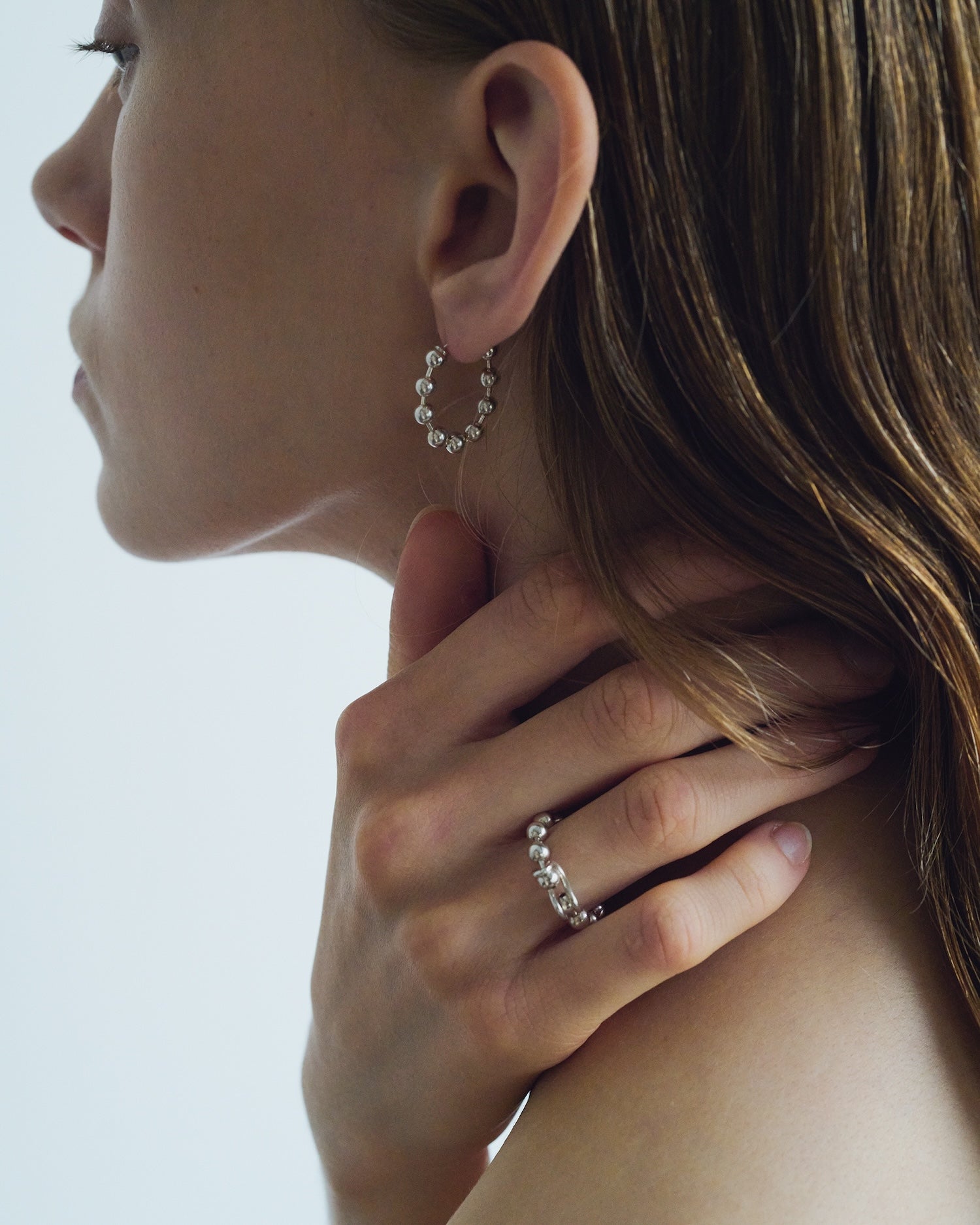 Bubble Chain Hoop Pierce | SV925