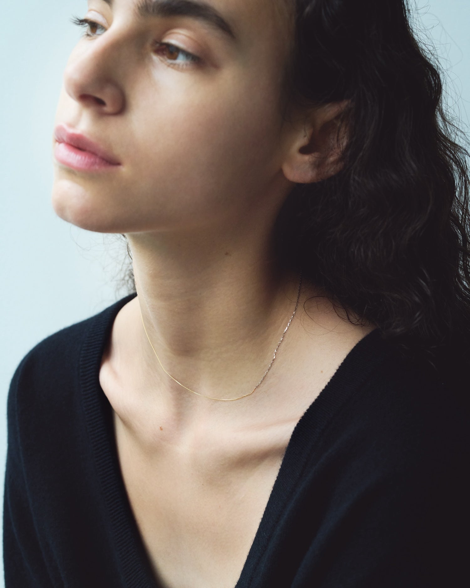 Asymmetric Chain Necklace 3(K10) : 2(PT)