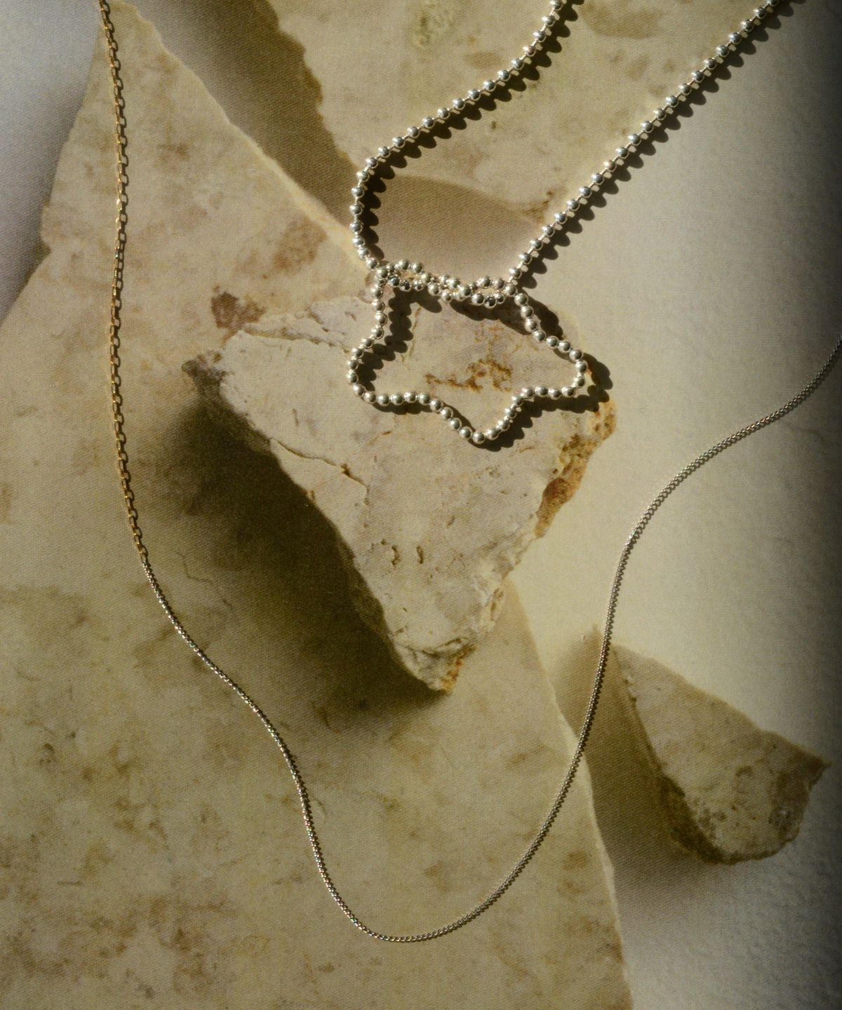 Asymmetric Chain Necklace 3(PT) : 2(K10)