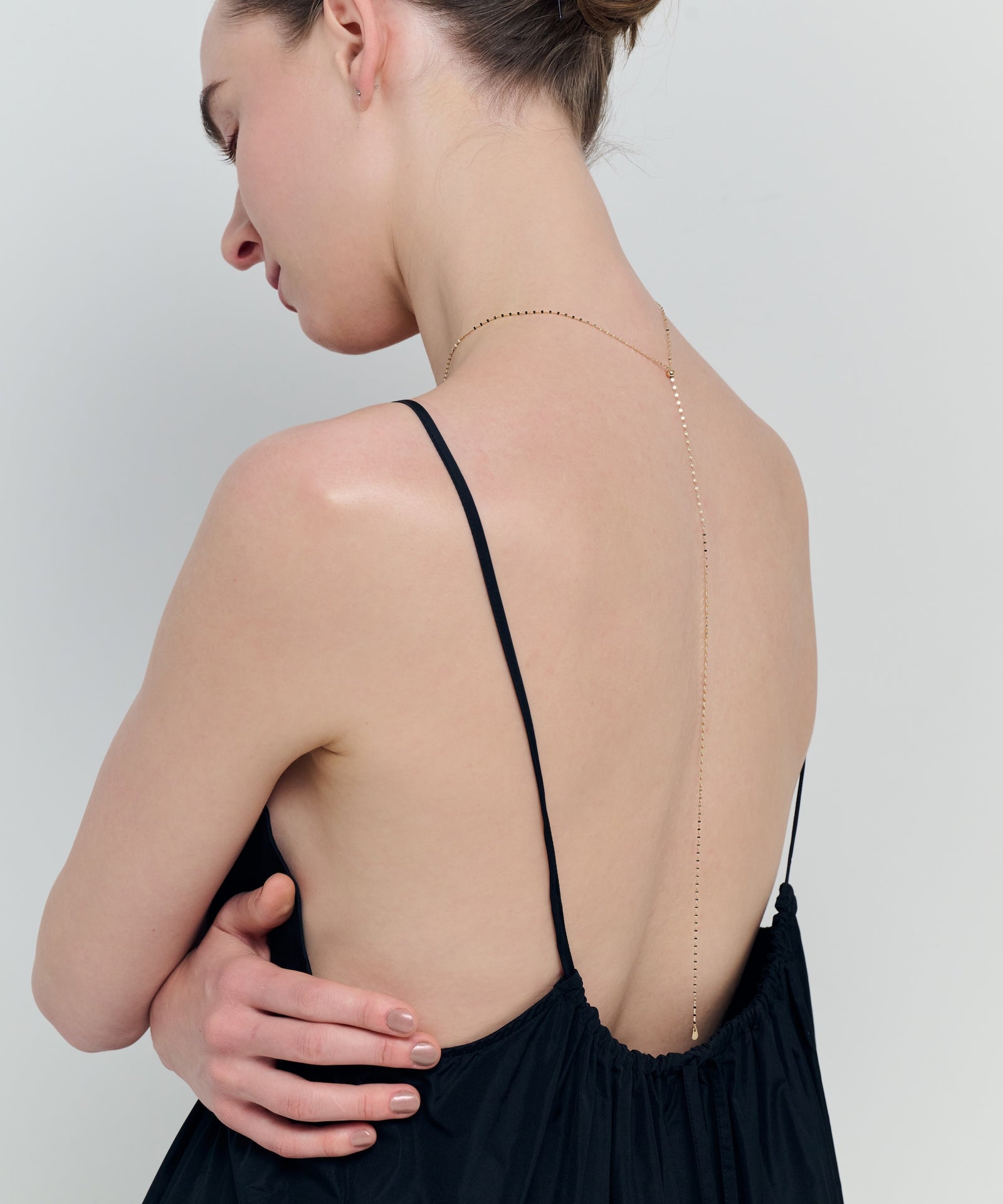 Pancake Chain Long Necklace|K10YG