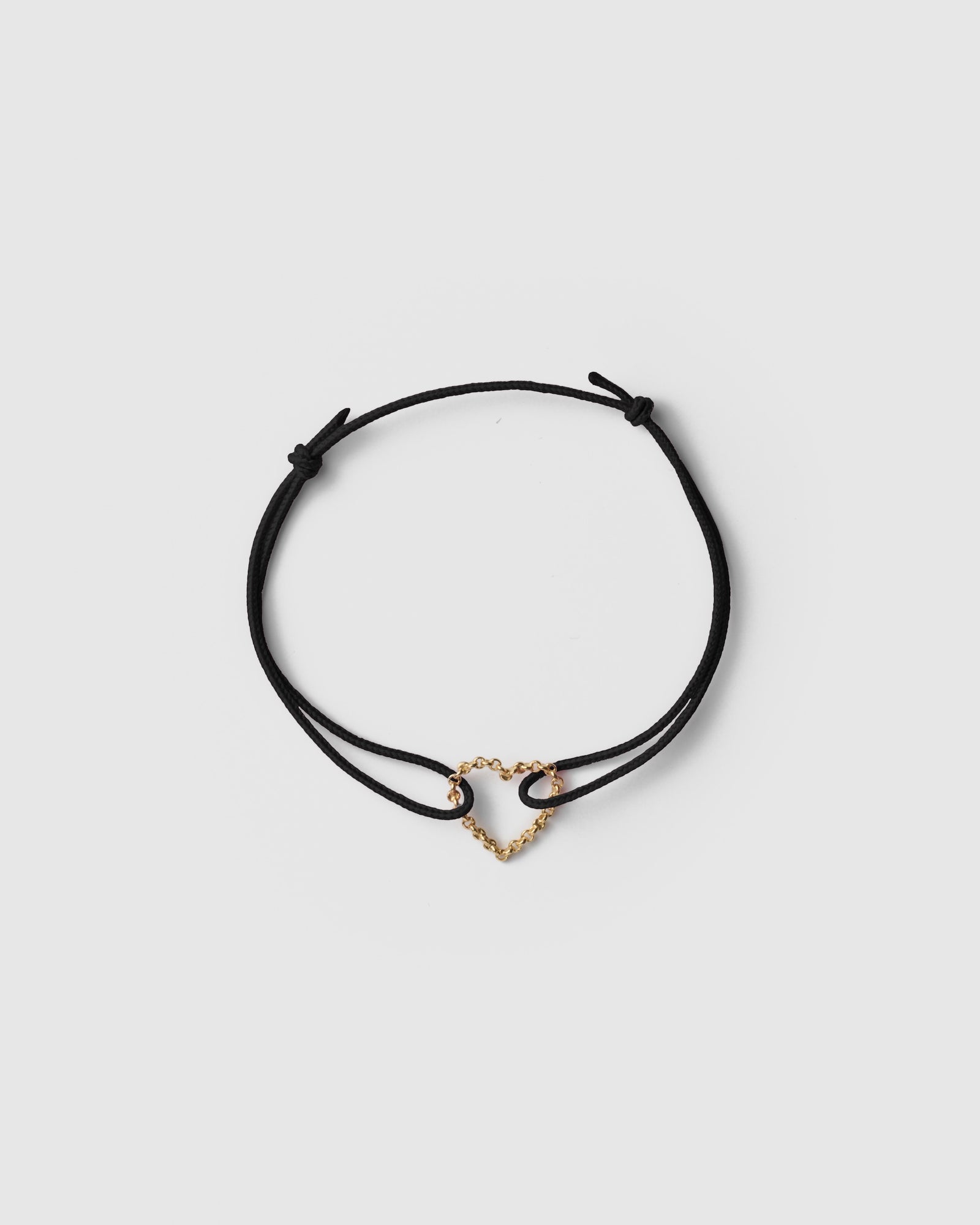 Heart Half Round Chain Cord Bracelet | SV925