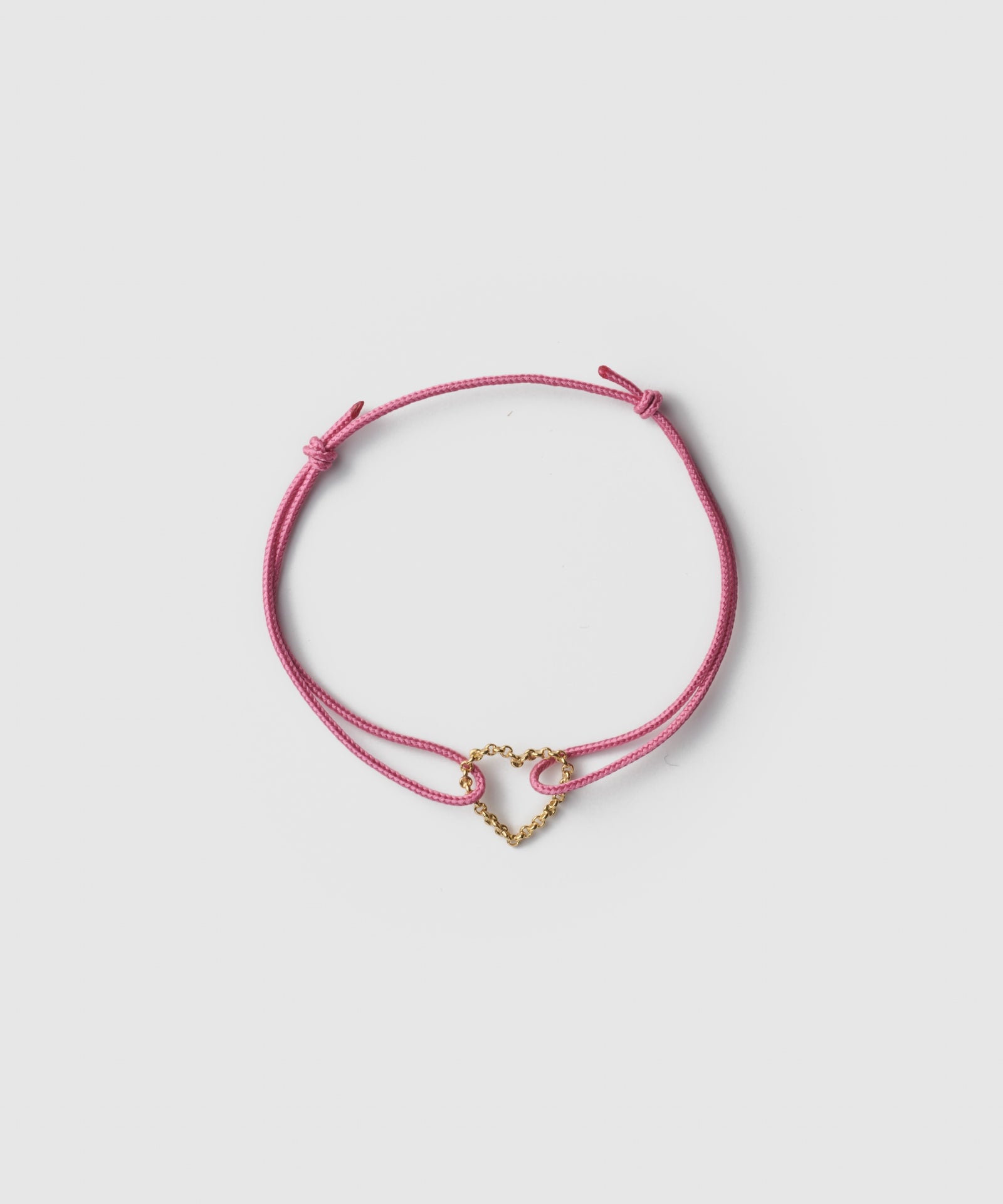 Heart Half Round Chain Cord Bracelet | SV925