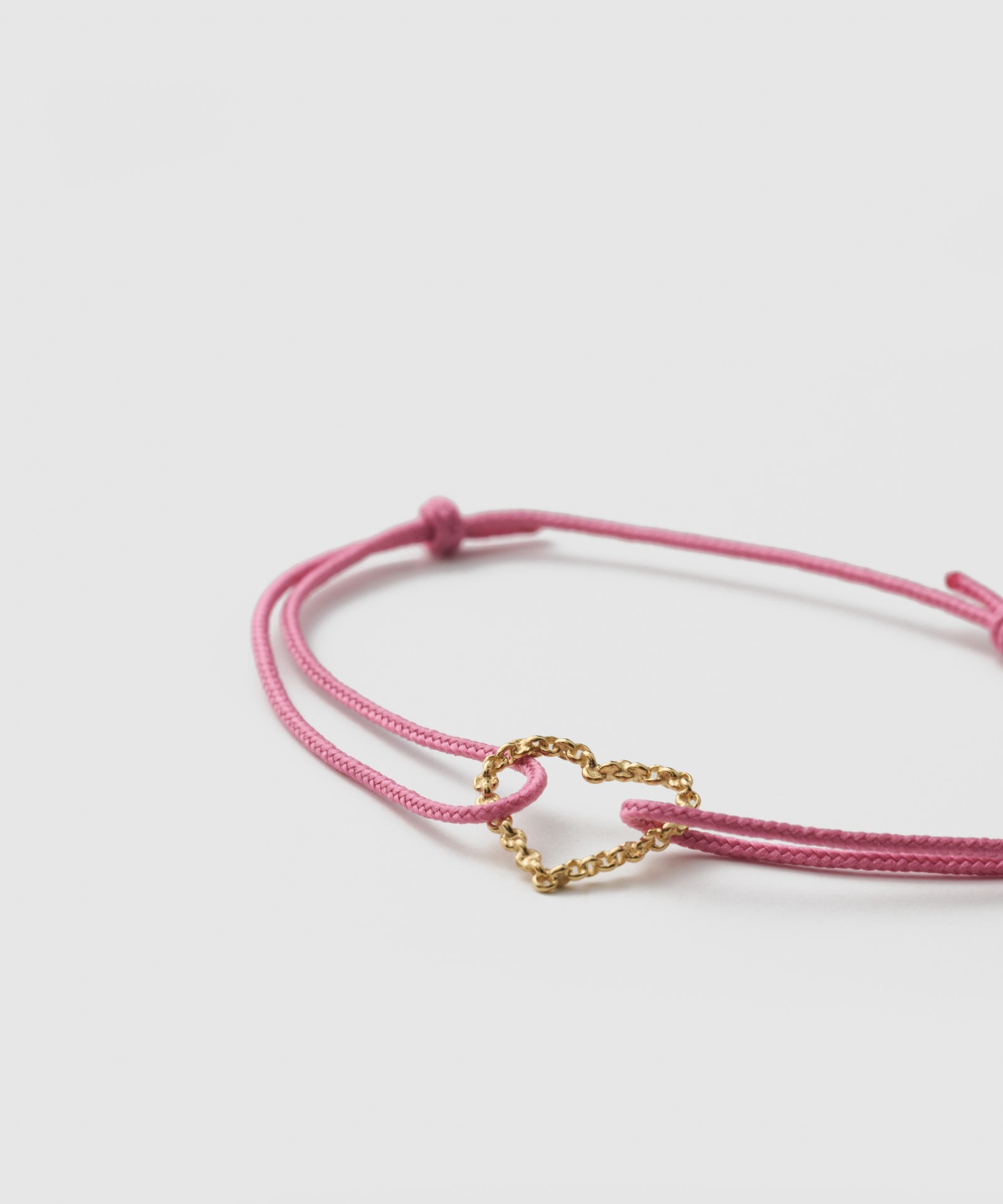 Heart Half Round Chain Cord Bracelet | SV925