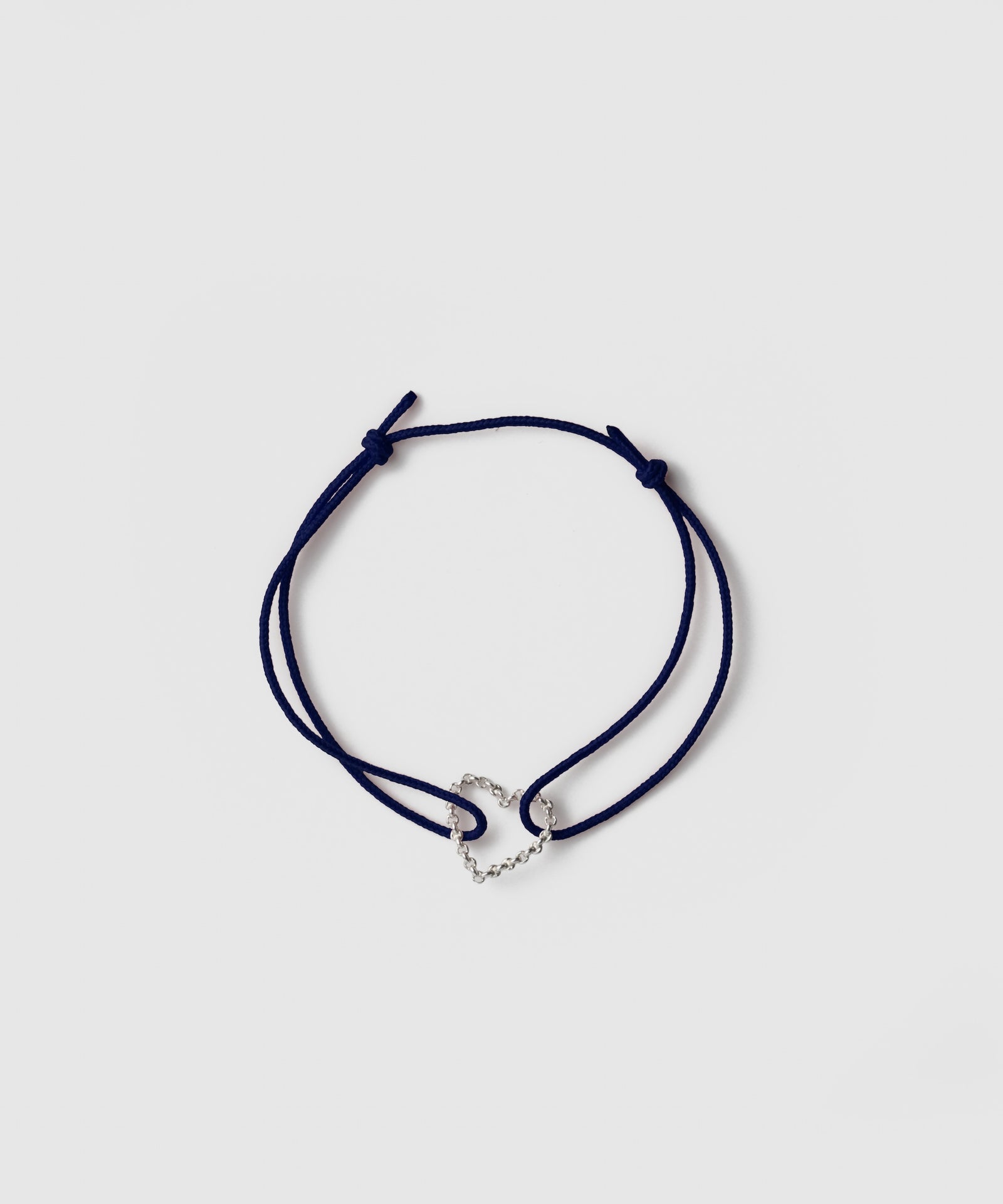 Heart Half Round Chain Cord Bracelet | SV925
