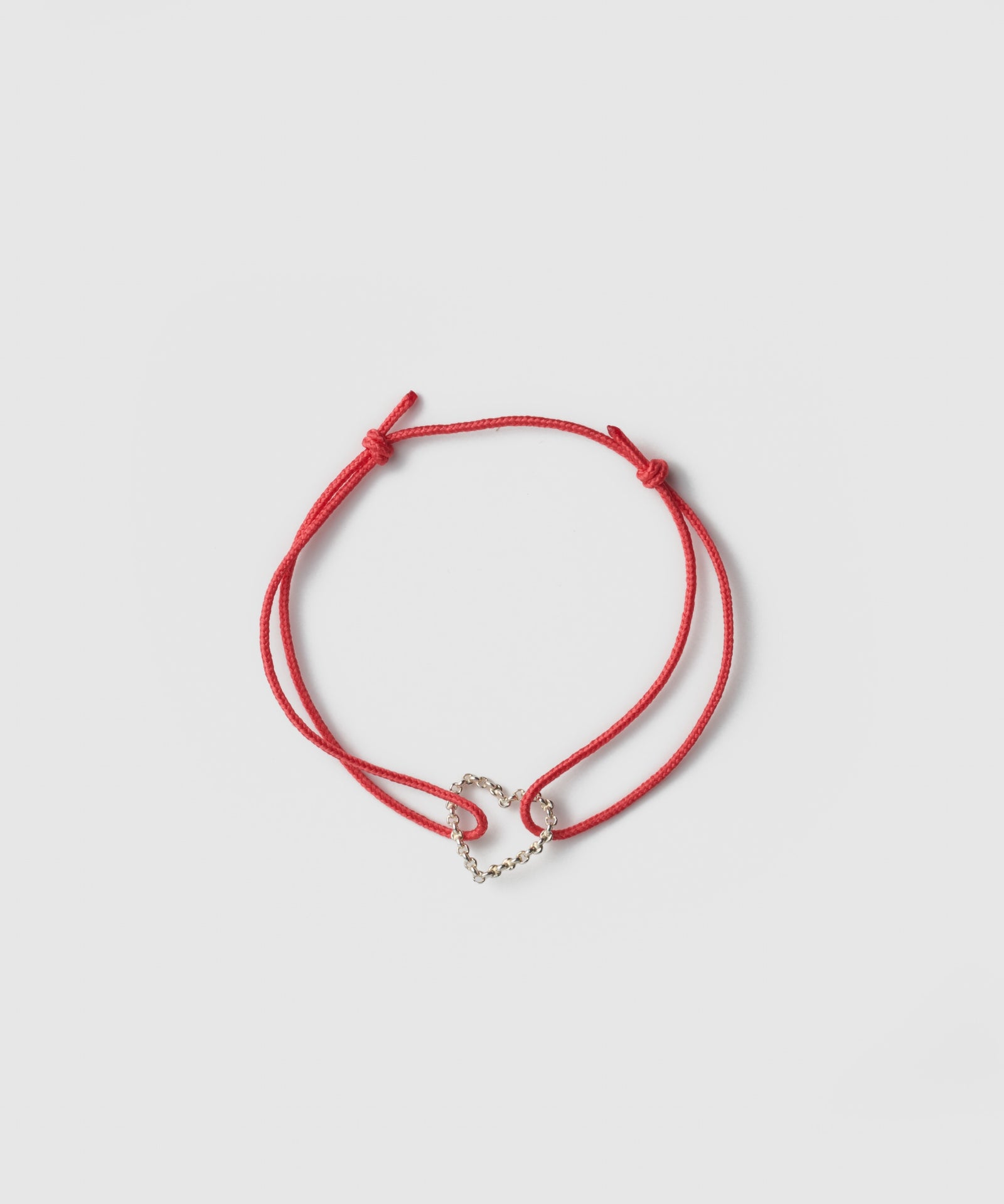 Heart Half Round Chain Cord Bracelet | SV925