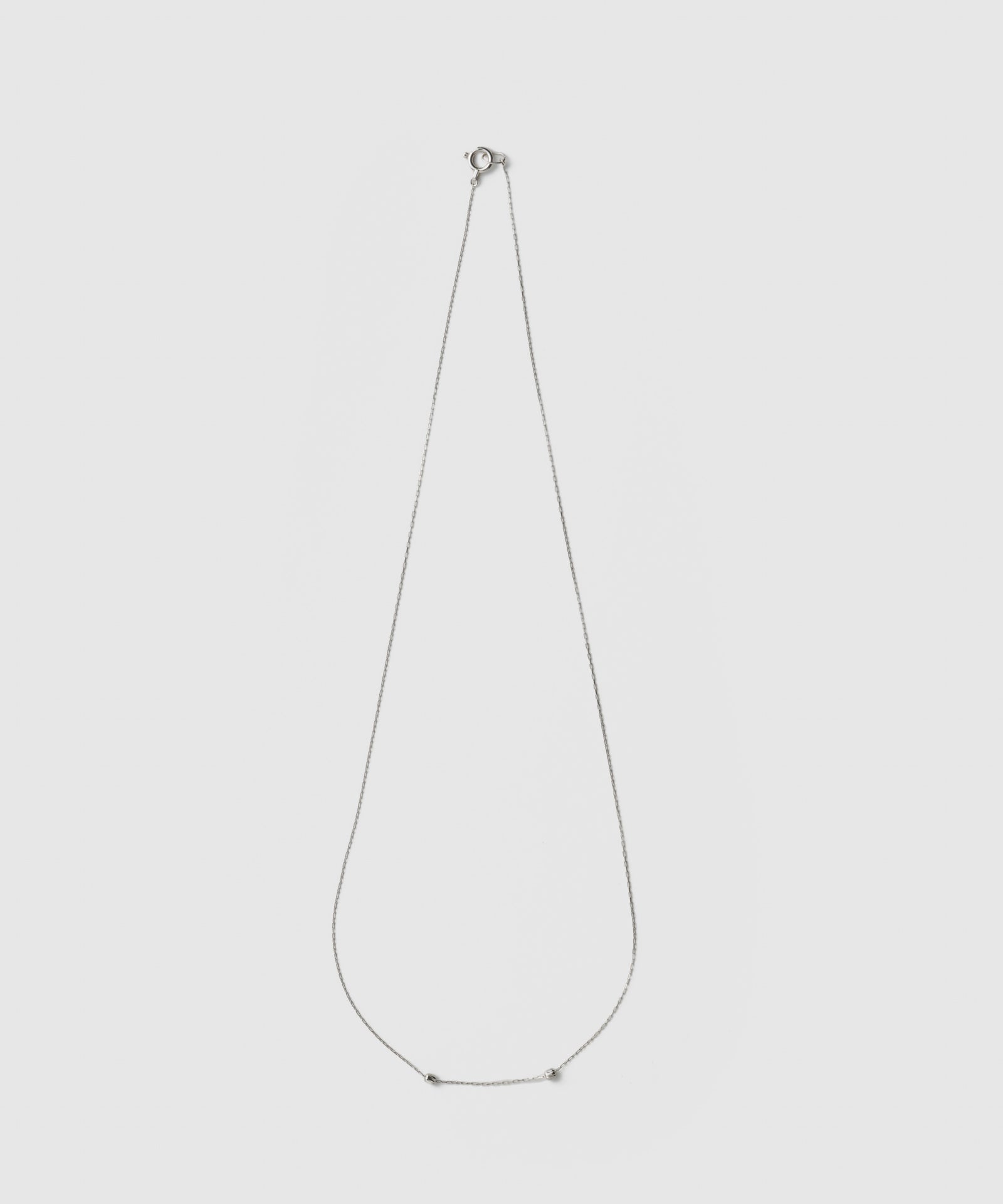 String Light Chain Necklace 2 Beads|Pt850