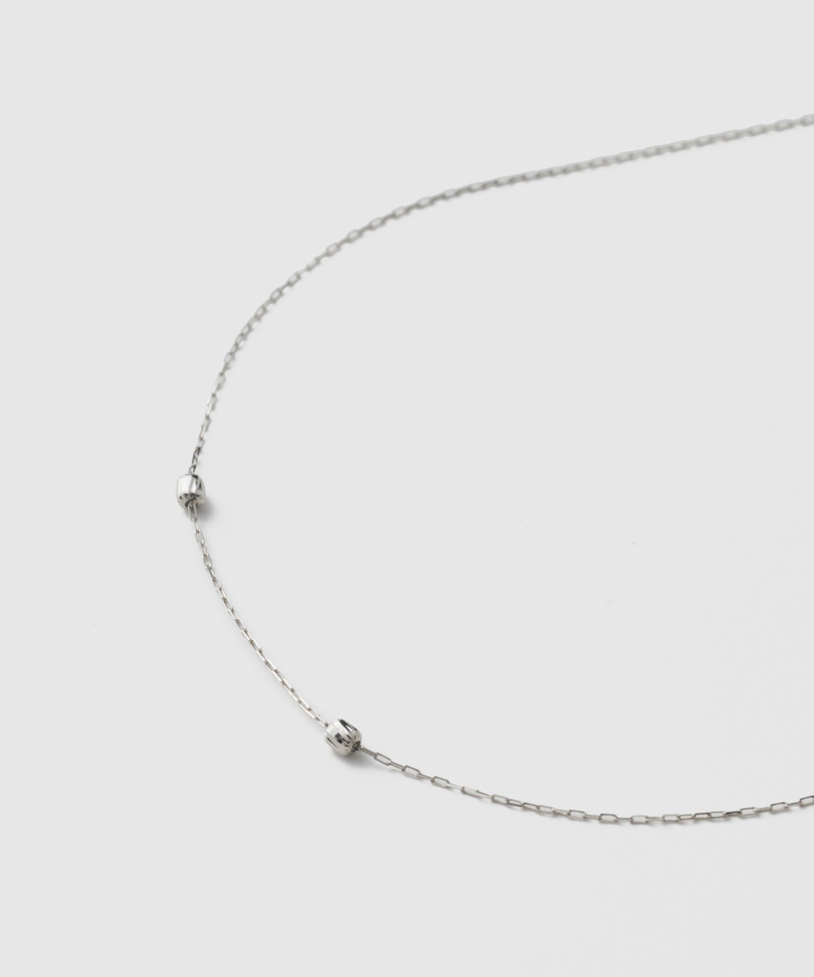 String Light Chain Necklace 2 Beads|Pt850