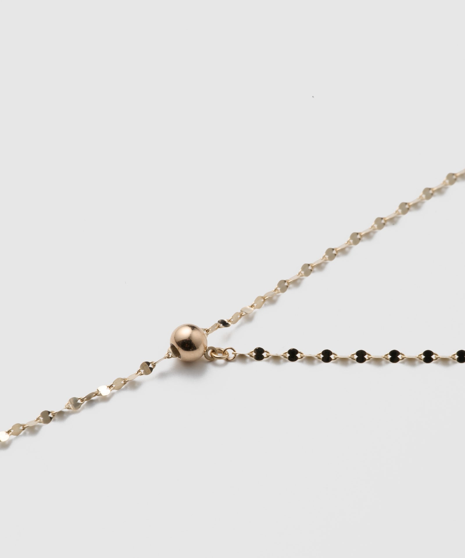 Pancake Chain Long Necklace|K10YG