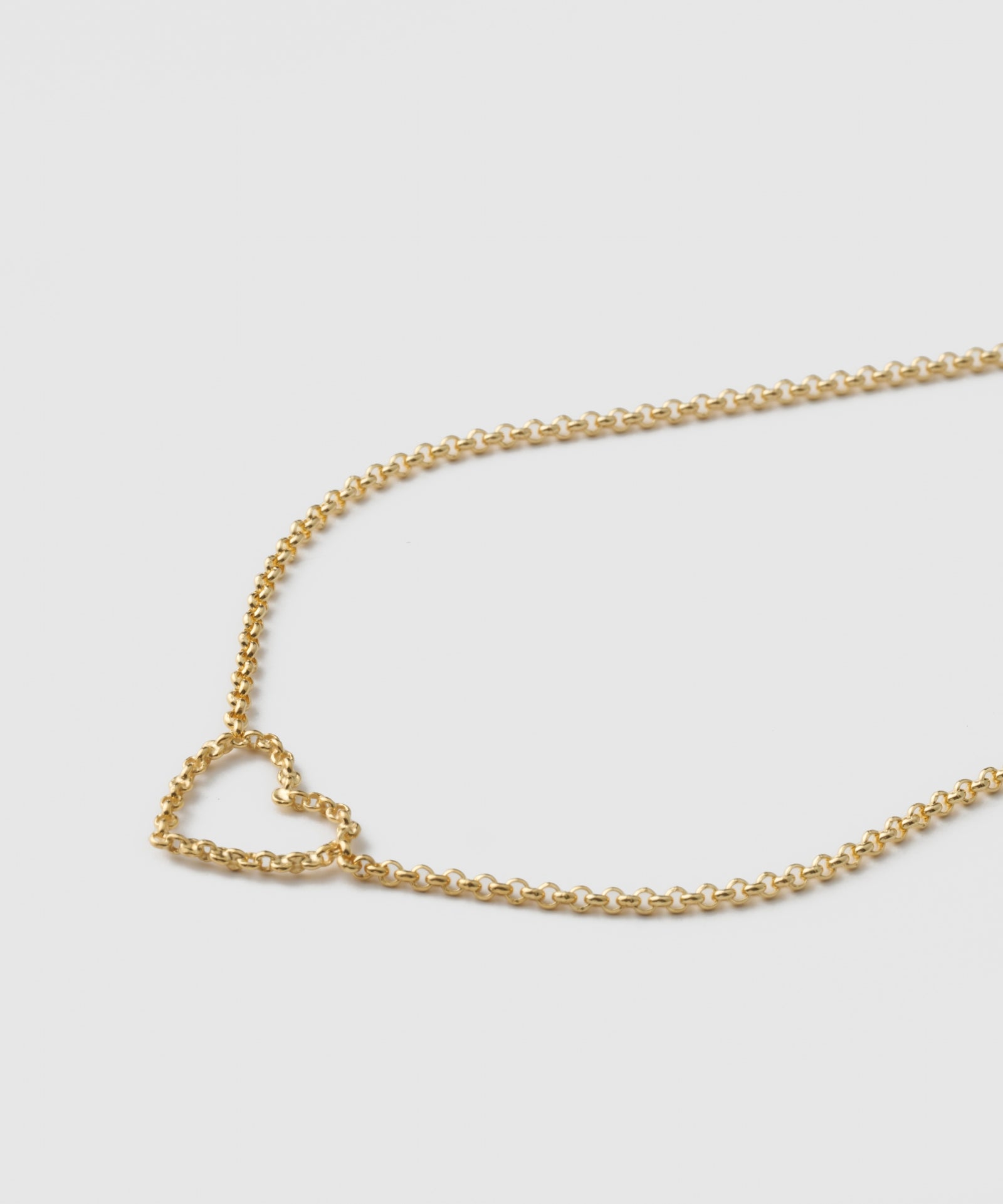 Heart Half Round Chain Necklace|SV925