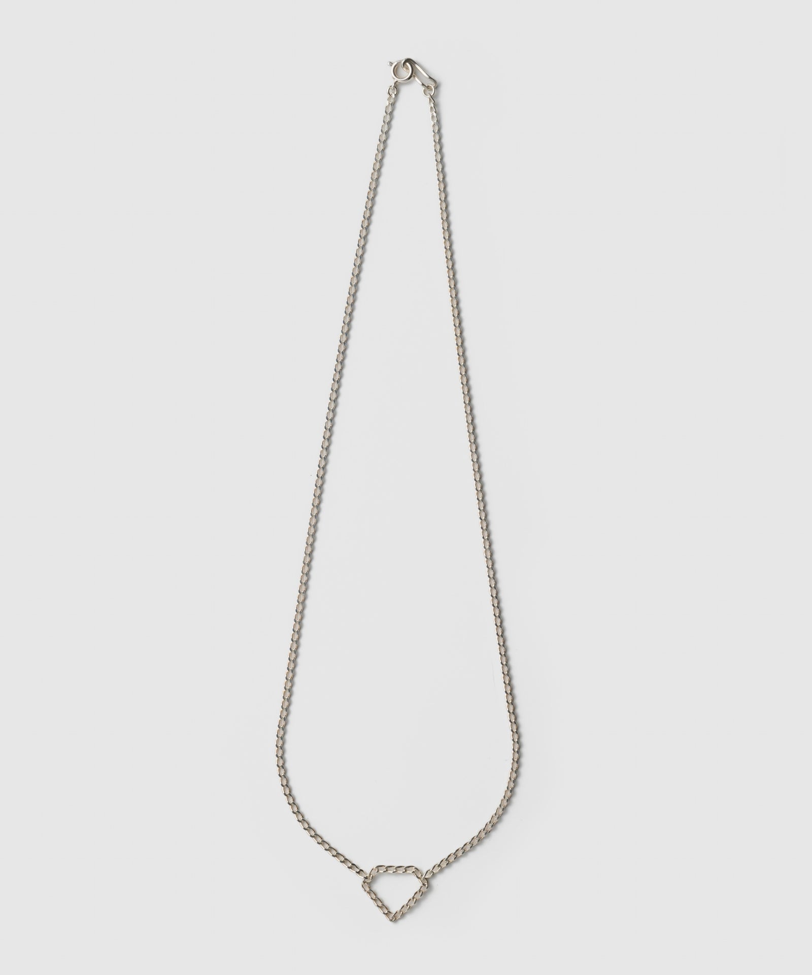 Diamond Long Curb Chian Necklace | SV925