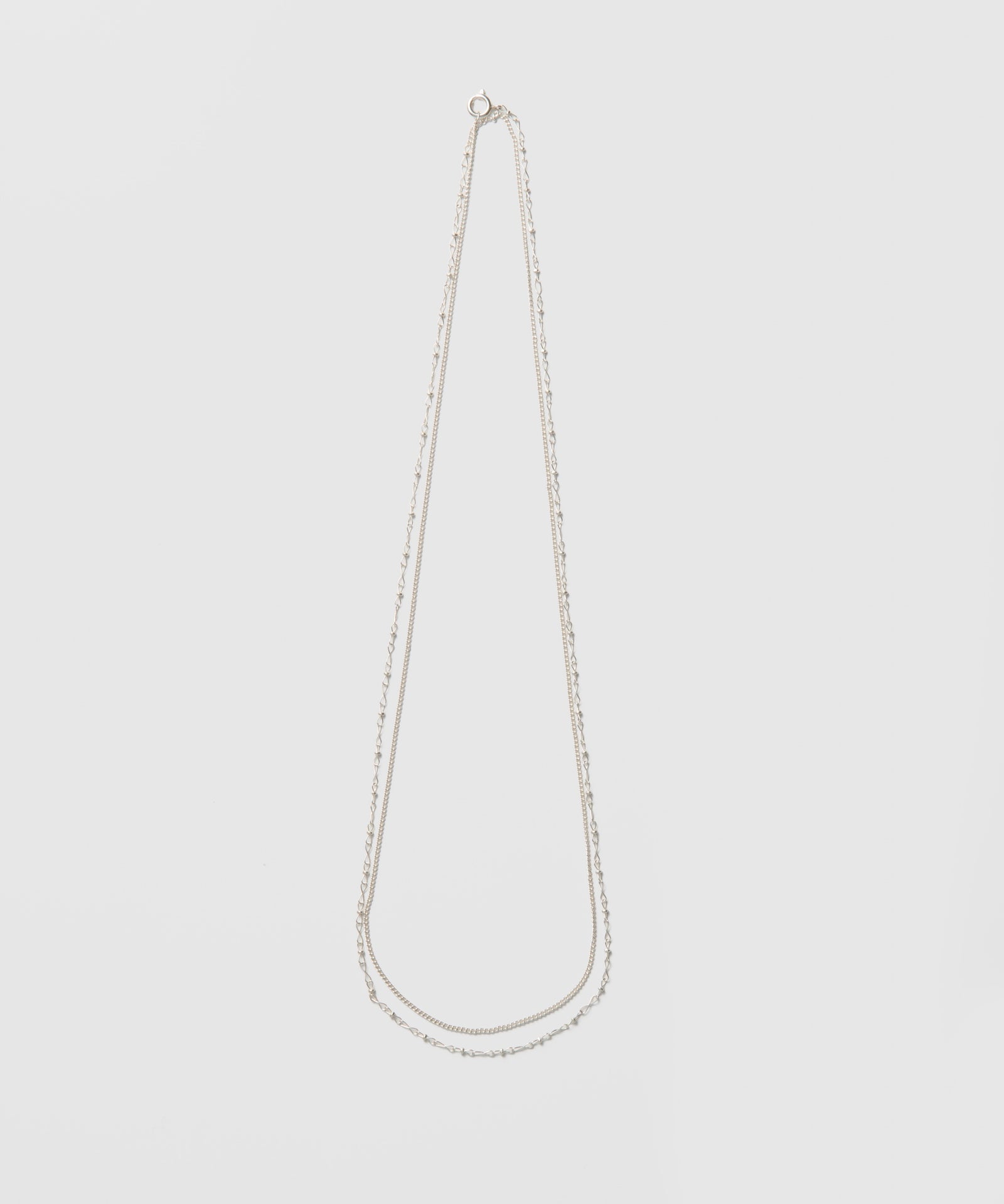 39inch Ribbon & Tiny Curb Chain Necklace|SV925