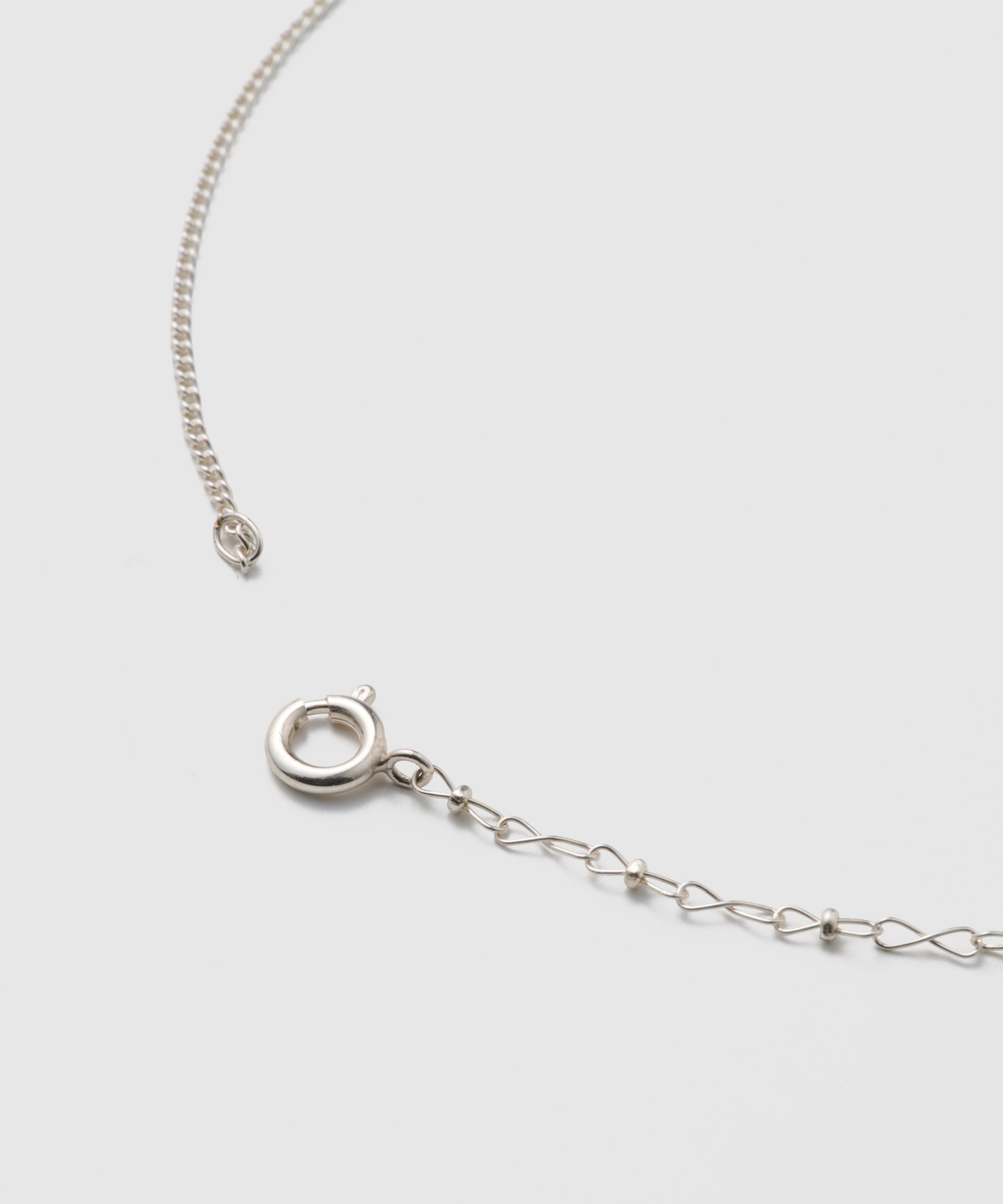 39inch Ribbon & Tiny Curb Chain Necklace|SV925