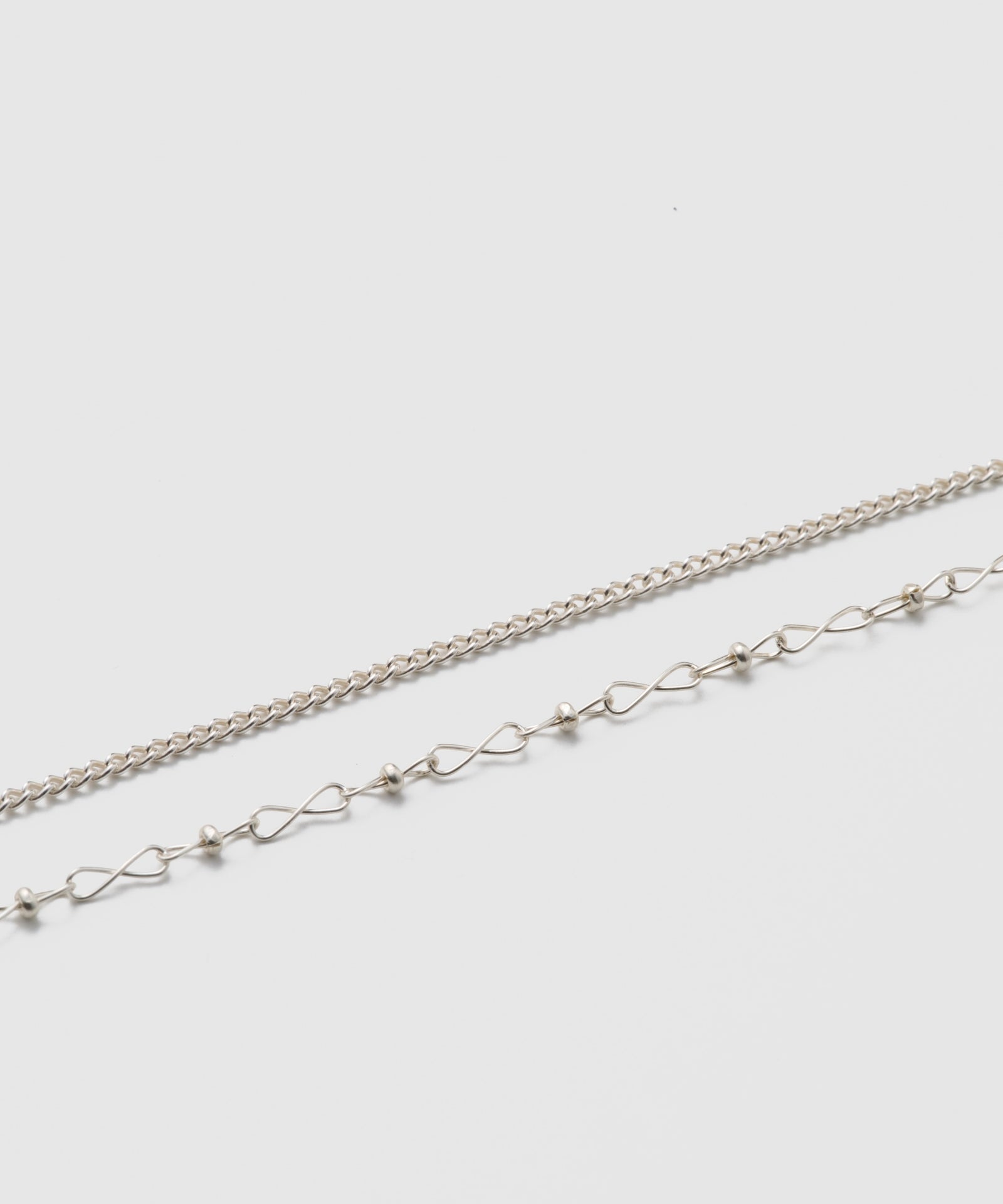 39inch Ribbon & Tiny Curb Chain Necklace|SV925