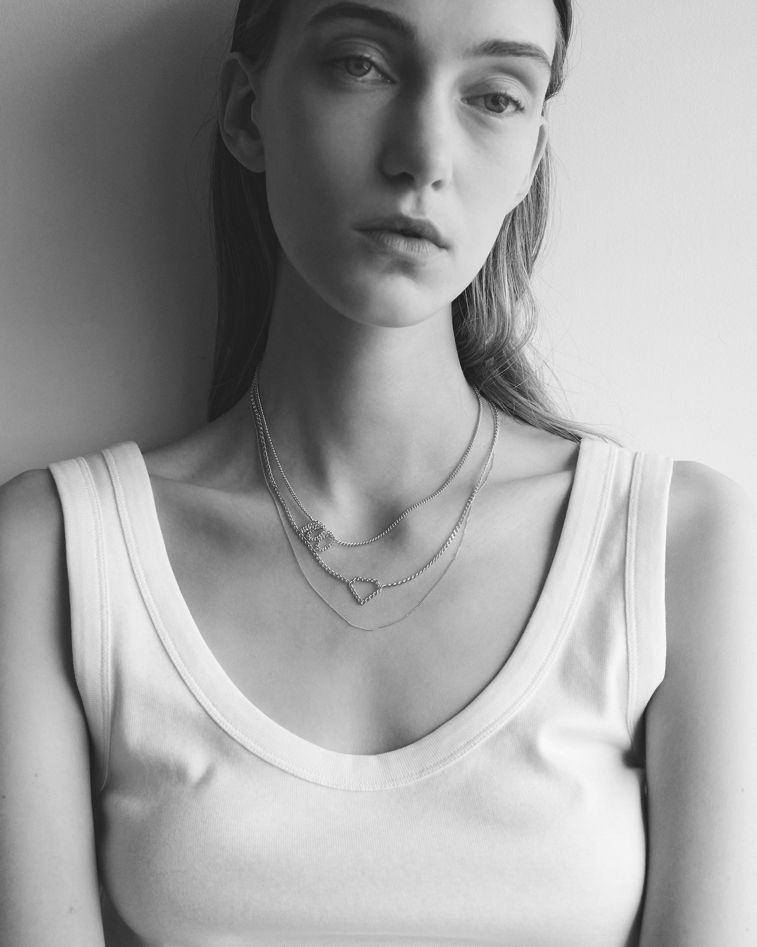 Diamond Long Curb Chian Necklace｜SV925