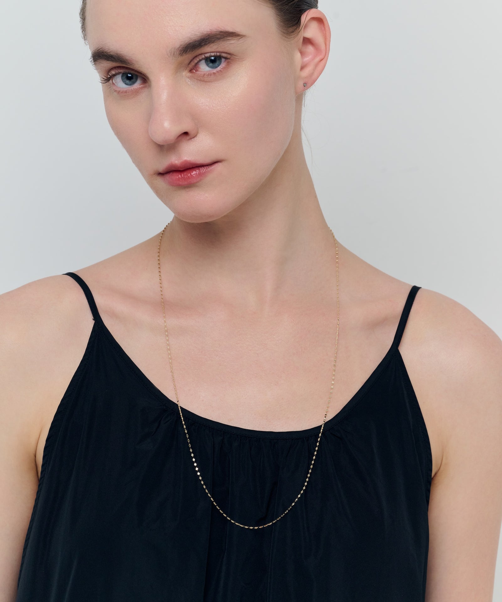 Pancake Chain Long Necklace｜K10YG