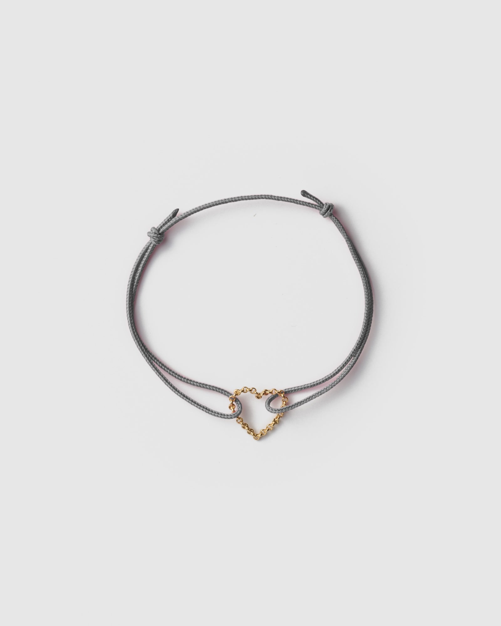 Heart Half Round Chain Cord Bracelet | SV925