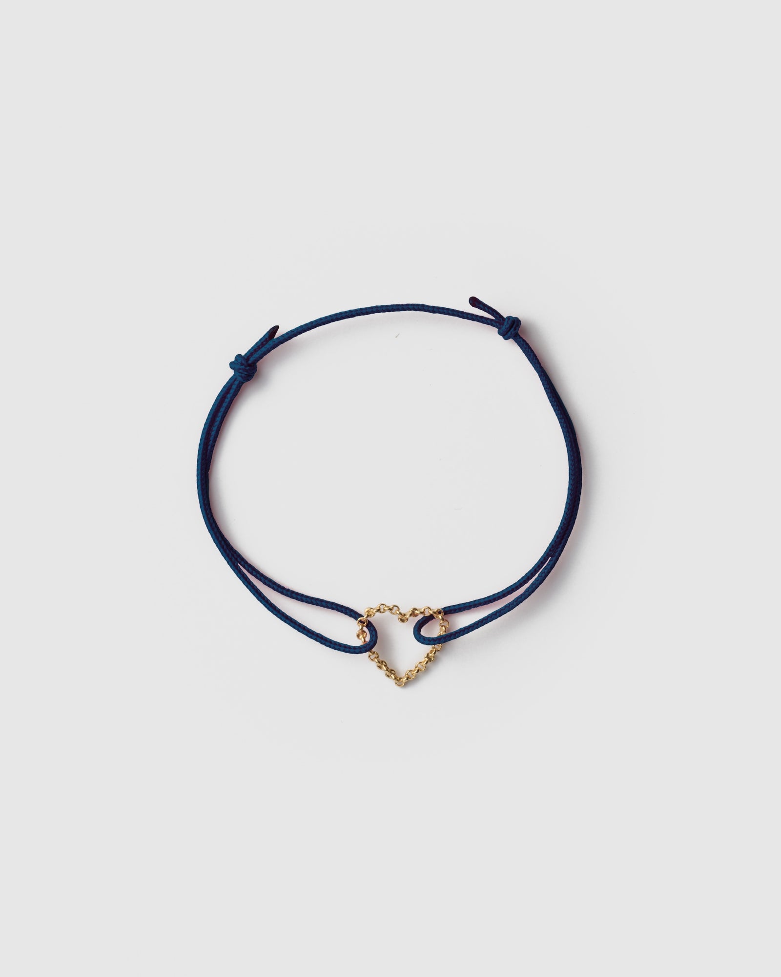 Heart Half Round Chain Cord Bracelet | SV925