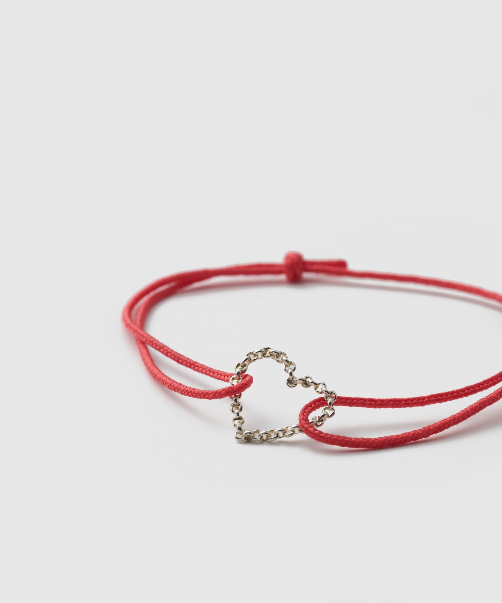 Heart Half Round Chain Cord Bracelet | SV925