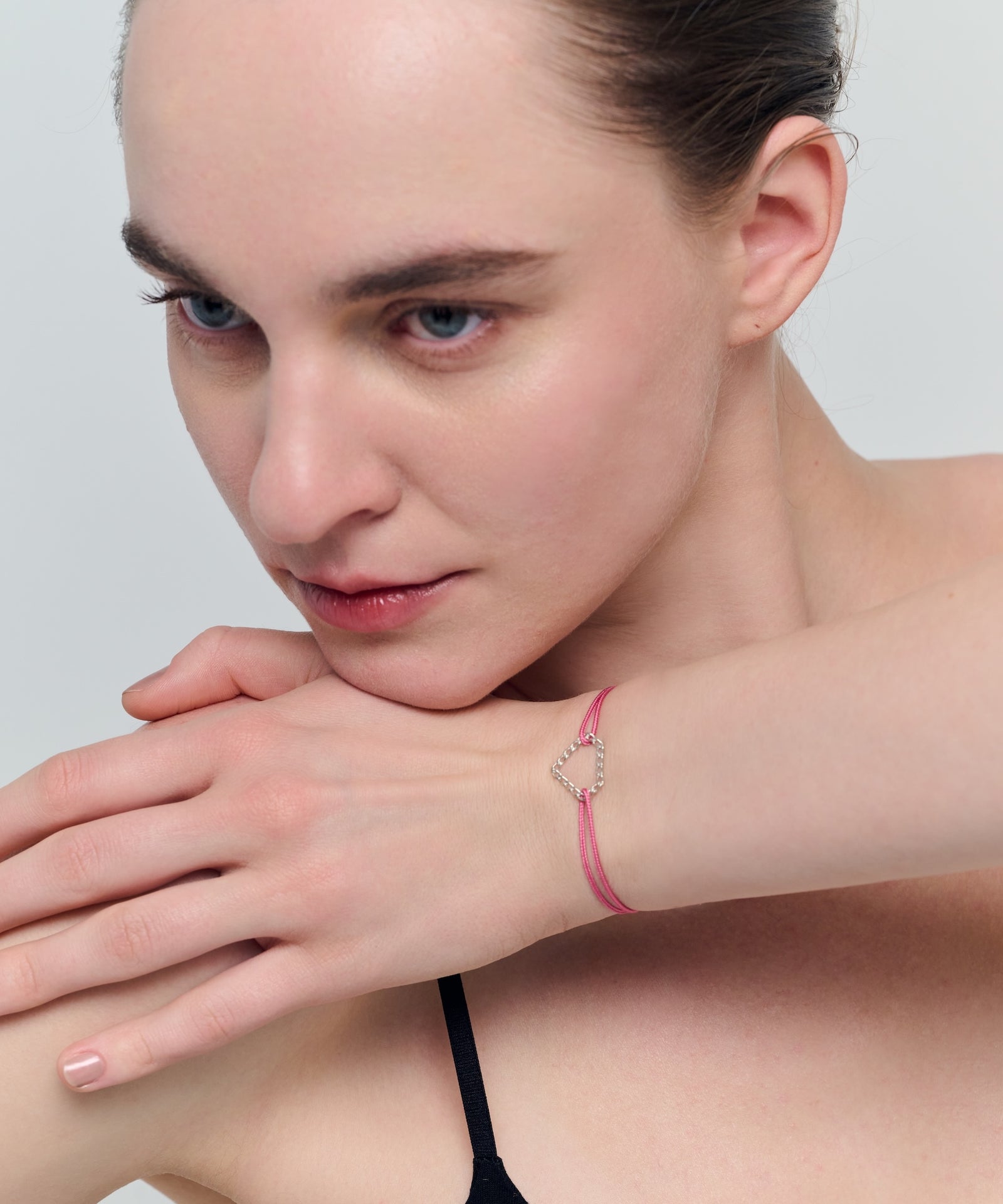 Diamond Long Curb Chian Cord Bracelet | SV925