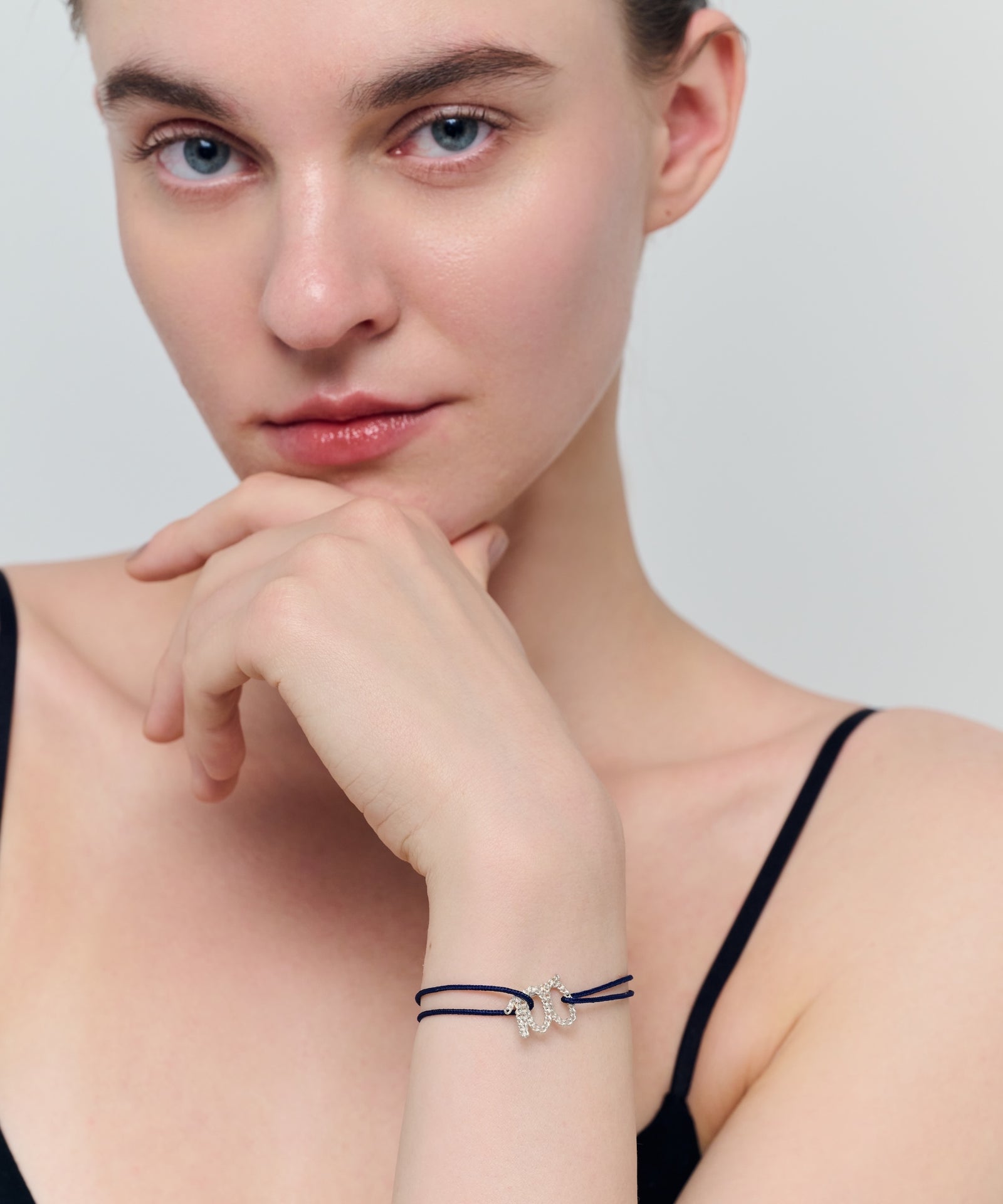 100 Curb Chain Cord Bracelet | SV925