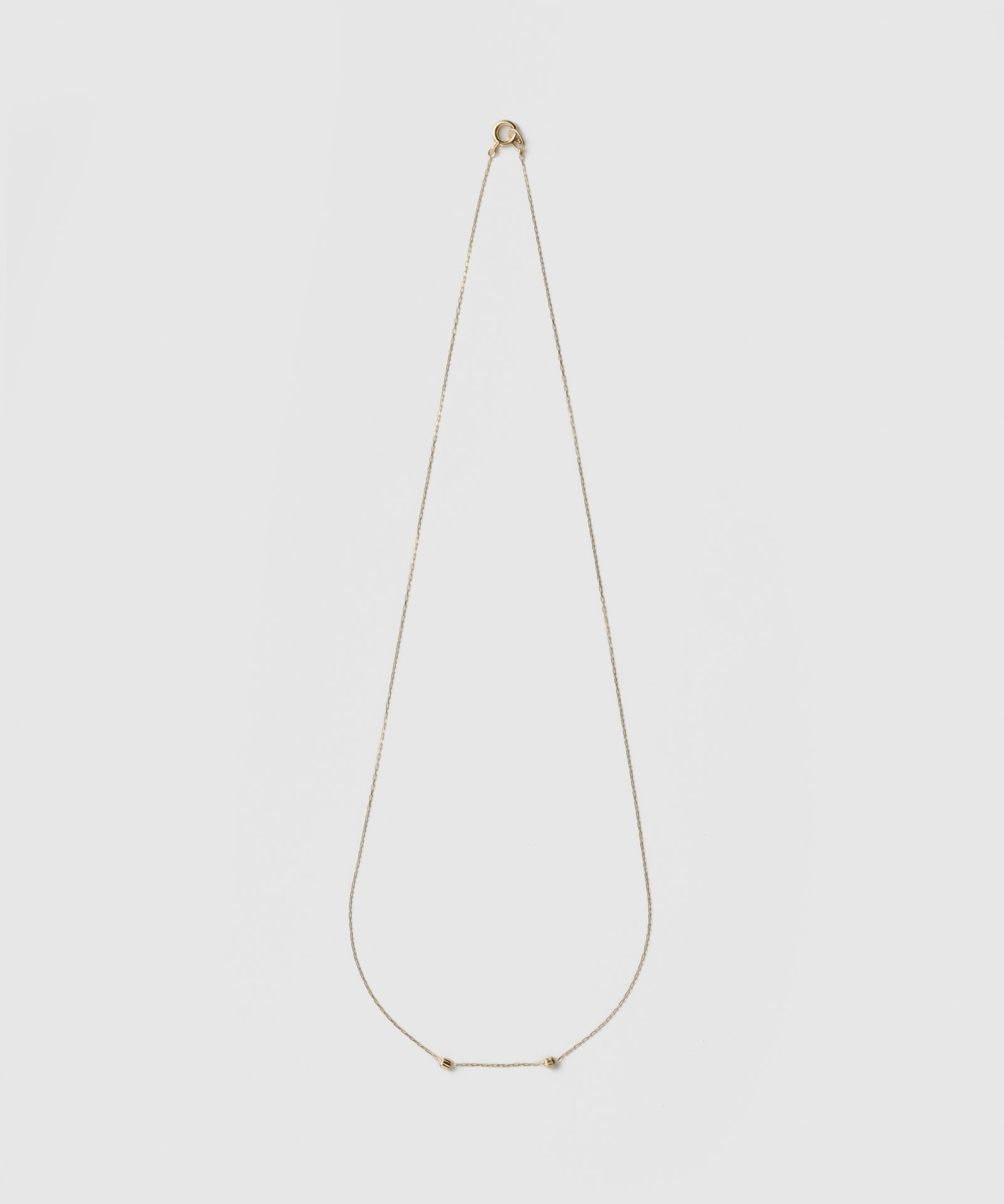 String Light Chain Necklace 2 Beads｜K18YG