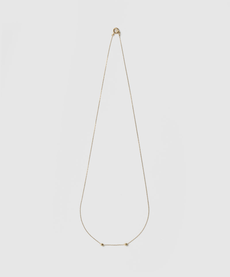 String Light Chain Necklace 2 Beads｜K18YG