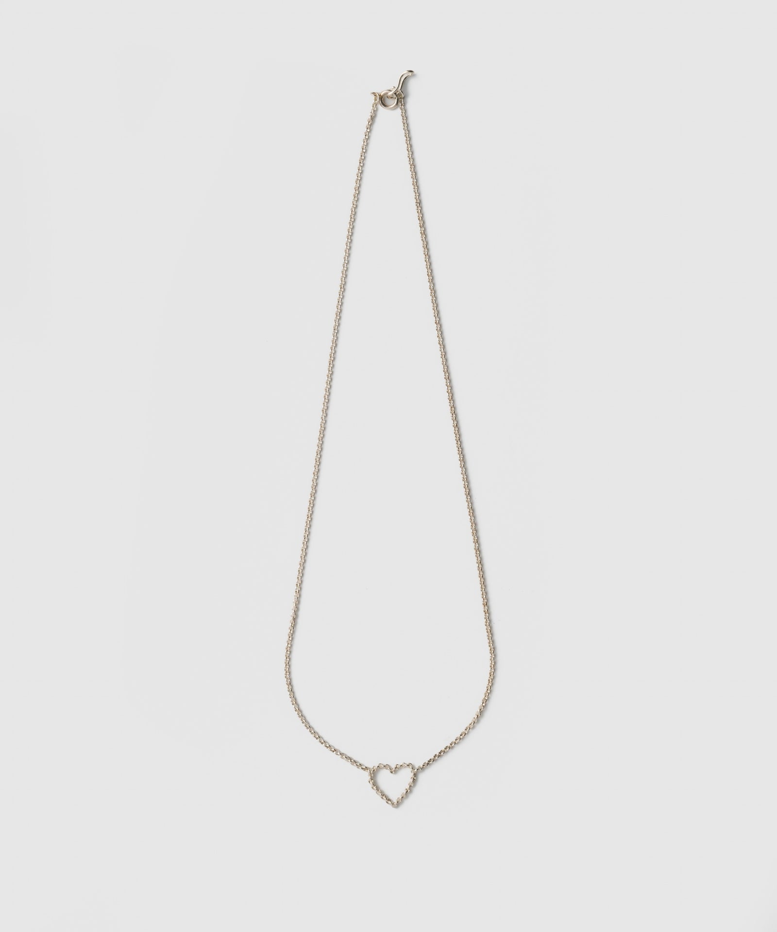 Heart Half Round Chain Necklace | SV925