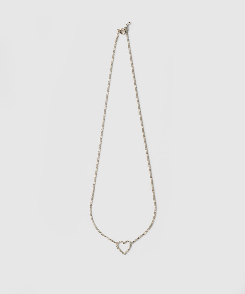 Heart Half Round Chain Necklace | SV925