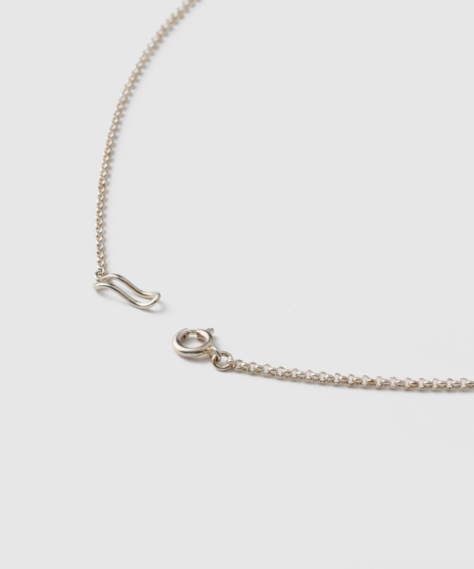 Heart Half Round Chain Necklace | SV925