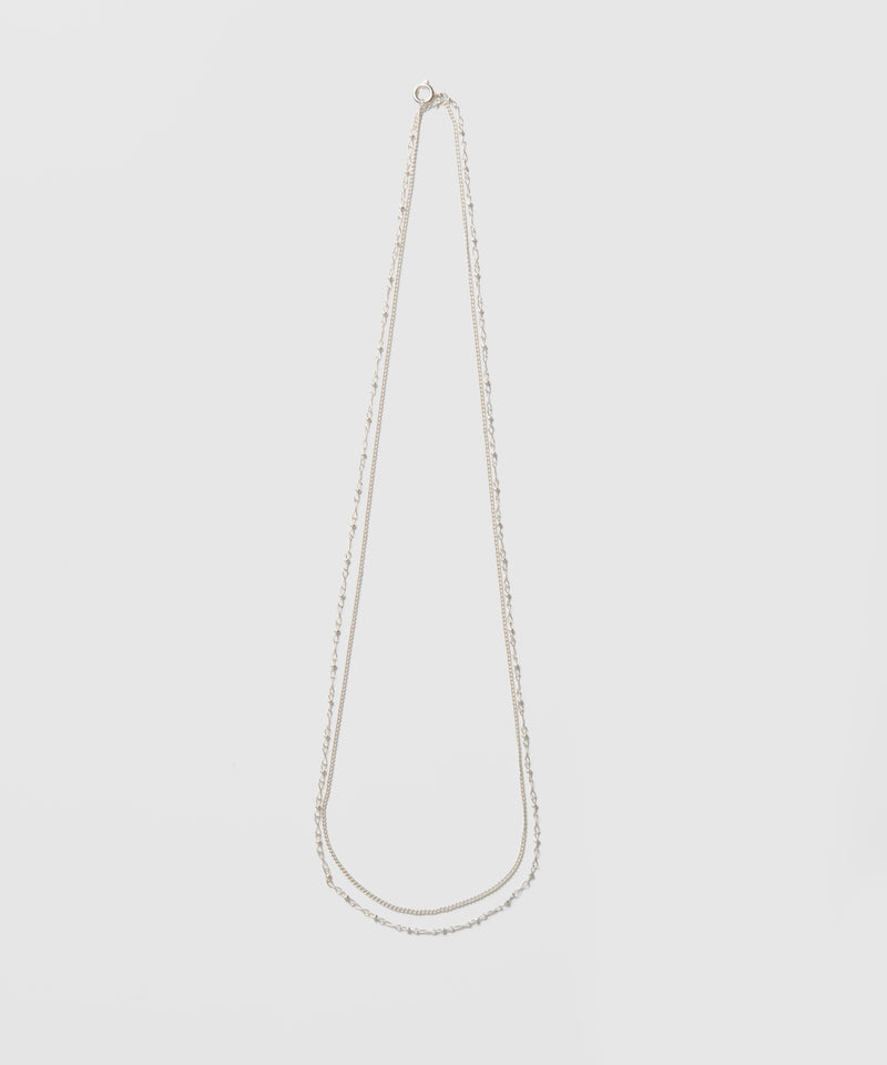 39inch Ribbon & Tiny Curb Chain Necklace｜SV925